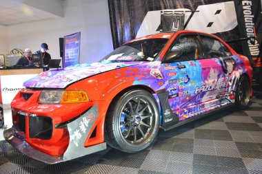 Pasay, PH-18 - Mitsubishi Lancer Evrimi 18 Kasım 2023 tarihinde Pasay, Filipinler 'de. Manila Auto Salon, Filipinler 'de düzenlenen bir pazar sonrası araba etkinliğidir..