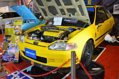 Pasay, PH-18 - Honda civic Manila Auto Salon 'da 18 Kasım 2023, Pasay, Filipinler. Manila Auto Salon, Filipinler 'de düzenlenen bir pazar sonrası araba etkinliğidir..