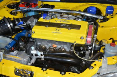 Pasay, PH-18 - 18 Kasım 2023 'te Filipinler, Pasay' da Manila Oto Salonu 'nda Honda sivil motoru. Manila Auto Salon, Filipinler 'de düzenlenen bir pazar sonrası araba etkinliğidir..