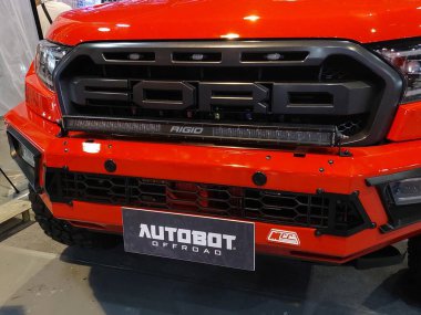 Pasay, PH - NOV 18 - Ford Ranger raptor Manila Auto Salon 'da 18 Kasım 2023 tarihinde, Pasay, Filipinler' de. Manila Auto Salon, Filipinler 'de düzenlenen bir pazar sonrası araba etkinliğidir..