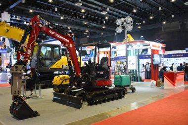 Pasay, PH-NOV 11 - 11 Kasım 2023 tarihinde Filipinler 'in Pasay şehrinde Yanmar kazı alanı. Philconstruct, Filipinler 'de yıllık bir inşaat fuarıdır..