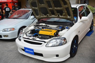 MANILA, PH-JAN 27 - Honda civic spoon sporları Revolve Car Show 'da 27 Ocak 2024 tarihinde Manila, Filipinler' de. Revolve, Filipinler 'de San Beda Üniversitesi' nde düzenlenen yıllık bir otomobil fuarıdır..