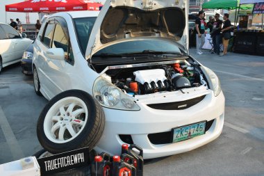 PARANAQUE, PH - 15 Haziran - Honda 15 Haziran 2024 'te Paranaque, Filipinler' de Vtec gecesinde nöbet geçirdi. Vtec gecesi Filipinler 'de düzenlenen bir araba buluşması..