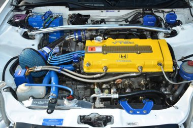 PARANAQUE, PH - 15 Haziran - Vtec gecesinde Honda civic motor 15 Haziran 2024, Paranaque, Filipinler. Vtec gecesi Filipinler 'de düzenlenen bir araba buluşması..