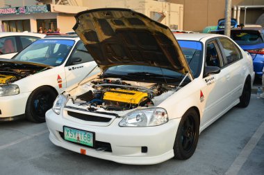 PARANAQUE, PH - 15 Haziran - Vtec gecesinde Honda civic 15 Haziran 2024, Paranaque, Filipinler. Vtec gecesi Filipinler 'de düzenlenen bir araba buluşması..