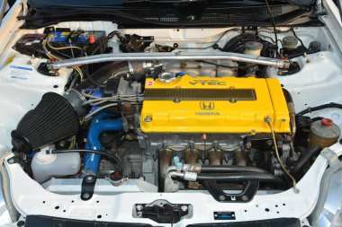 PARANAQUE, PH - 15 Haziran - Vtec gecesinde Honda civic motor 15 Haziran 2024, Paranaque, Filipinler. Vtec gecesi Filipinler 'de düzenlenen bir araba buluşması..
