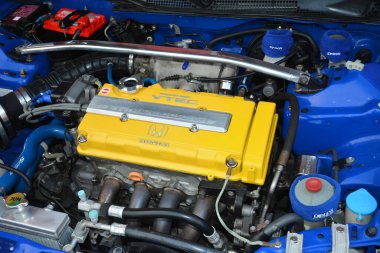 PARANAQUE, PH - 15 Haziran - Vtec gecesinde Honda civic motor 15 Haziran 2024, Paranaque, Filipinler. Vtec gecesi Filipinler 'de düzenlenen bir araba buluşması..
