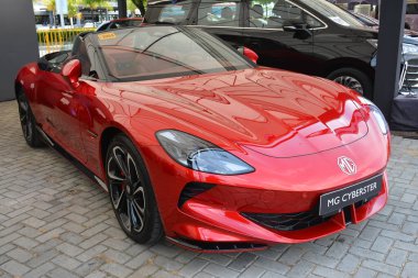 Pasay, PH - 11 Mayıs - Morris MG sibersterini 11 Mayıs 2024 tarihinde Pasay, Filipinler 'de Autofest test sürüşüne çıkardı. Autofest, Filipinler 'de her yıl düzenlenen bir test sürüşü otomobil etkinliğidir..