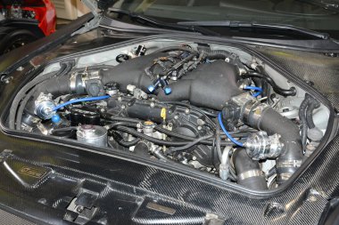 MUNTINLUPA, PH - JAN 28 - Nissan gtr motor 28 Ocak 2024 tarihinde Muntinlupa, Filipinler 'de Neo klasik araba fuarında. Neo Classic, Filipinler 'de düzenlenen bir pazar sonrası araba fuarıdır..