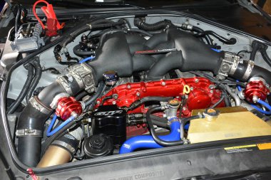 MUNTINLUPA, PH - JAN 28 - Nissan gtr motor 28 Ocak 2024 tarihinde Muntinlupa, Filipinler 'de Neo klasik araba fuarında. Neo Classic, Filipinler 'de düzenlenen bir pazar sonrası araba fuarıdır..