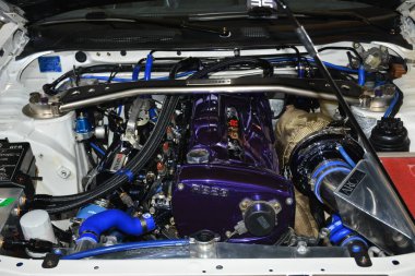 MUNTINLUPA, PH - JAN 28 - Nissan gtr motor 28 Ocak 2024 tarihinde Muntinlupa, Filipinler 'de Neo klasik araba fuarında. Neo Classic, Filipinler 'de düzenlenen bir pazar sonrası araba fuarıdır..