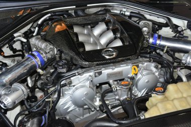 MUNTINLUPA, PH - JAN 28 - Nissan gtr motor 28 Ocak 2024 tarihinde Muntinlupa, Filipinler 'de Neo klasik araba fuarında. Neo Classic, Filipinler 'de düzenlenen bir pazar sonrası araba fuarıdır..