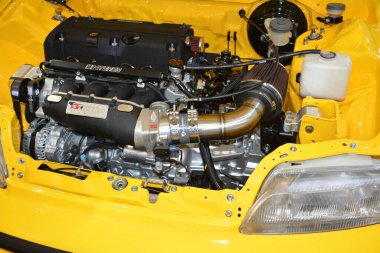 MUNTINLUPA, PH - JAN 28 - Honda crx motoru 28 Ocak 2024 tarihinde Muntinlupa, Filipinler 'de Neo klasik araba fuarında. Neo Classic, Filipinler 'de düzenlenen bir pazar sonrası araba fuarıdır..