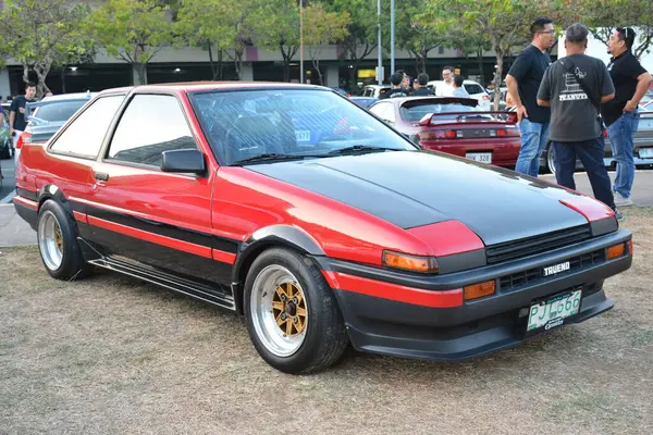 stock image MUNTINLUPA, PH - JAN 28 - Toyota trueno ae86 at Neo classic car show on January 28, 2024 in Muntinlupa, Philippines. Neo classic is a aftermarket car show event held in Philippines.