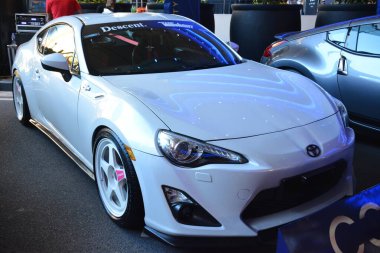 PARANAQUE, PH - 3 Şubat - Toyota 86, 3 Şubat 2024 tarihinde Paranaque, Filipinler 'de City of Dreams Auto Show' da. City of Dreams Auto Show, Filipinler 'de düzenlenen bir otomobil fuarıdır..