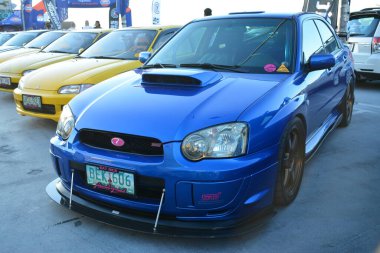 PARANAQUE, PH-3 - Subaru wrx sti in Legit Manila 1620 car meet on 3 Şubat 2024, Paranaque, Filipinler. Legit Manila 1620, Filipinler 'de düzenlenen bir otomobil yarışması..