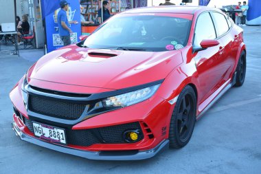 PARANAQUE, PH-3 - Honda civic at Legit Manila 1620 car meet on 3 Şubat 2024, Paranaque, Filipinler. Legit Manila 1620, Filipinler 'de düzenlenen bir otomobil yarışması..