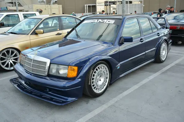 stock image PARANAQUE, PH - FEB 18 - Mercedes benz 190 e at Slow down Sunday car meet on February 18, 2024 in Paranaque, Philippines. Slow down sunday is a car meet event held in Philippines.