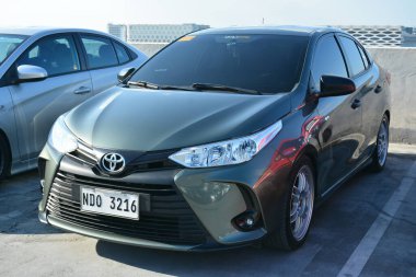 PARANAQUE, PH - MAR 3 - Toyota vios at media mix car meet at 3 Mart 2024, Paranaque, Filipinler. Medya karışımı, Filipinler 'de düzenlenen bir otomobil yarışması..