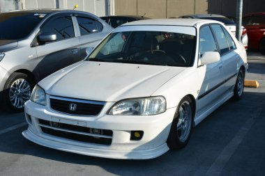 PARANAQUE, PH - MAR 3 - Honda City at media mix car meet at 3 Mart 2024, Paranaque, Filipinler. Medya karışımı, Filipinler 'de düzenlenen bir otomobil yarışması..