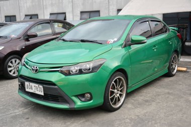 PASIG, PH - MAR 23 - Toyota vios 23 Mart 2024 tarihinde Pasig, Filipinler 'de araba kulüpleri savaşında. Araba Kulübü Muharebesi, Filipinler 'de düzenlenen bir araba fuarıdır..