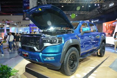 PASAY, PH - APR. 7 - Foton tunland v9 Manila Uluslararası Otomobil Fuarı 7 Nisan 2024 tarihinde Pasay, Filipinler 'de. Manila International Auto Show, Filipinler 'de düzenlenen yıllık otomobil fuarıdır..