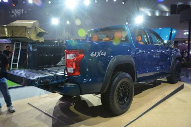 PASAY, PH - APR. 7 - Foton tunland v9 Manila Uluslararası Otomobil Fuarı 7 Nisan 2024 tarihinde Pasay, Filipinler 'de. Manila International Auto Show, Filipinler 'de düzenlenen yıllık otomobil fuarıdır..