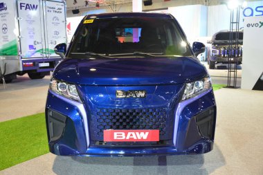 PASAY, PH - APR. 7-Baw mpv Manila Uluslararası Otomobil Fuarı 7 Nisan 2024 Pasay, Filipinler. Manila International Auto Show, Filipinler 'de düzenlenen yıllık otomobil fuarıdır..