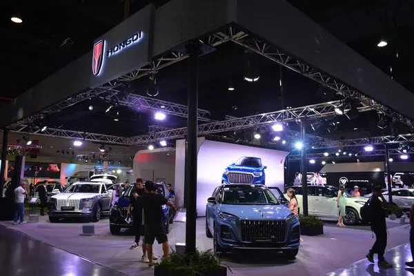 stock image PASAY, PH - APR. 7 - Hongqi booth at Manila International Auto Show on April 7, 2024 in Pasay, Philippines. Manila International Auto Show is a annual car show held in Philippines.