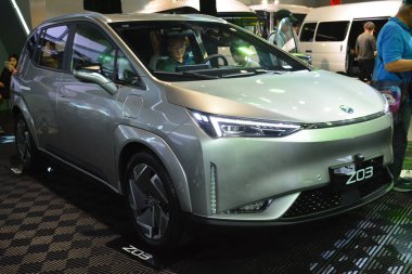 PASAY, PH - APR. 7 - Hycan z03 Manila Uluslararası Otomobil Fuarı 'nda 7 Nisan 2024 tarihinde Pasay, Filipinler' de. Manila International Auto Show, Filipinler 'de düzenlenen yıllık otomobil fuarıdır..