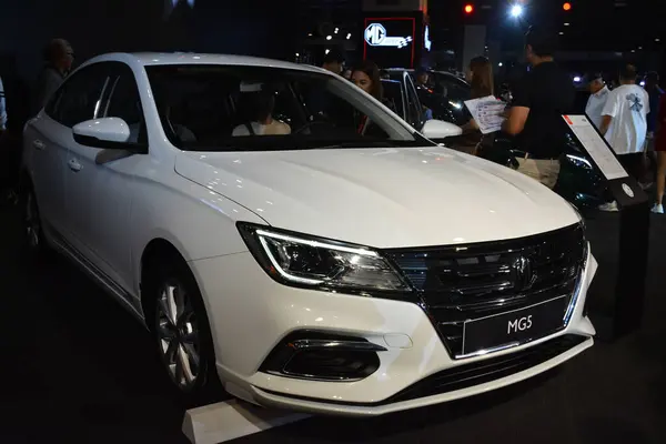 stock image PASAY, PH - APR. 7 - Morris garages mg5 at Manila International Auto Show on April 7, 2024 in Pasay, Philippines. Manila International Auto Show is a annual car show held in Philippines.