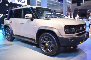 Pasay, PH - APR 6 - Jetour t2 Manila Uluslararası Otomobil Fuarı 'nda 6 Nisan 2024 tarihinde Pasay, Filipinler' de. Manila International Auto Show, Filipinler 'de her yıl düzenlenen bir otomobil fuarıdır..