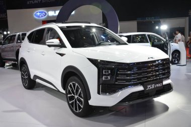 Pasay, PH - APR 6 - Jack js8 profesyonel Manila Uluslararası Otomobil Fuarı 'nda 6 Nisan 2024 tarihinde Pasay, Filipinler' de. Manila International Auto Show, Filipinler 'de her yıl düzenlenen bir otomobil fuarıdır..