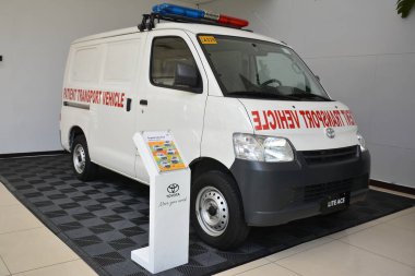 Pasay, PH - 20 Temmuz - Filipin ticari araç fuarında 20 Temmuz 2024 tarihinde Pasay, Filipinler 'de Toyota lite ace. Filipin ticari araç fuarı Filipinler 'de yıllık bir kamyon fuarıdır..