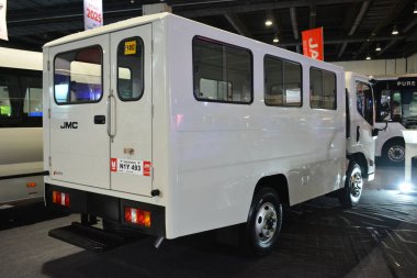 20 Temmuz 2024 'te Filipin ticari araç fuarında 20 Temmuz 2024' te Pasay, Filipinler 'de Jmc n710. Filipin ticari araç fuarı Filipinler 'de yıllık bir kamyon fuarıdır..