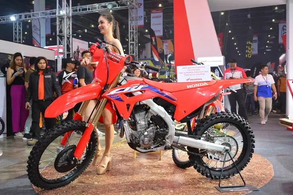 stock image PASAY, PH - MAR 24 - Honda crf 125f at Inside Racing Bike Fest and Trade Show on March 24, 2024 in Pasay, Philippines. Inside racing is a annual motorcycle show event held in Philippines.