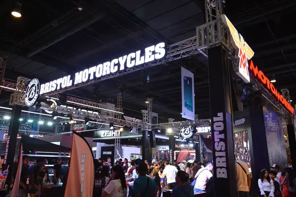 stock image PASAY, PH - APR 27 - Bristol motorcycles booth at Makina Moto Show on April 27, 2024 in Pasay, Philippines. Makina Moto is a annual motorcycle show held in Philippines.