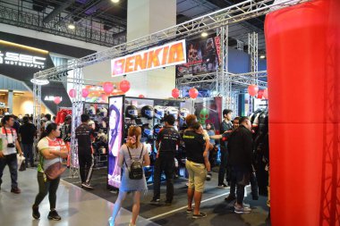 Pasay, PH - 27 Nisan - Makina Moto Show 'da Benkia standı 27 Nisan 2024, Pasay, Filipinler. Makina Moto, Filipinler 'de düzenlenen yıllık bir motosiklet fuarıdır..