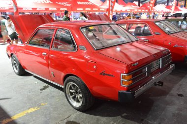 QUEZON ŞEHRİ, PH - 10 AUG Mitsubishi Lancer 10 Ağustos 2024 'te Quezon City, Filipinler' de Wheels United Fuarı 'nda. Wheels United, Filipinler 'de düzenlenen bir otomobil fuarıdır..