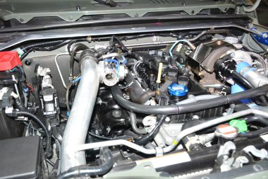 PASIG, PH - 31 AUG - Suzuki Jimny 31 Ağustos 2024 tarihinde Pasig, Filipinler 'deki Street Show Garajı' nda. Sokak gösterisi garajı, Filipinler 'de düzenlenen bir otomobil fuarıdır..