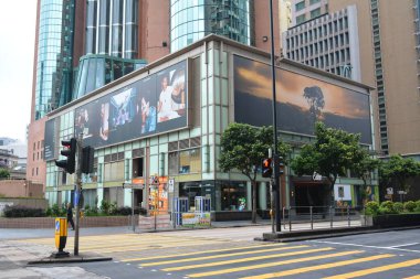 JORDAN, HK - MAY 28 - Eaton hotel facade at Nathan road on May 28, 2024 in Jordan, Hong Kong. Eaton HK is a four star hotel located in Hong Kong. clipart