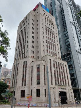 CENTRAL, HK - 26 Mayıs - Çin Bankası 26 Mayıs 2024 tarihinde Merkez, Hong Kong 'da bina cephesi. Çin Bankası Hong Kong 'daki en büyük ikinci ticari bankacılık grubudur..