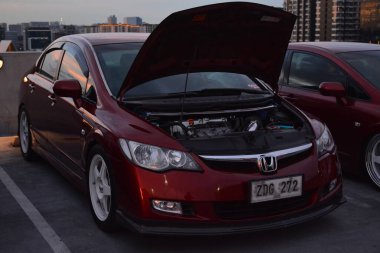 PARANAQUE, PH - OCT 19 - Honda Civic 19 Ekim 2024 tarihinde Paranaque, Filipinler 'de buluşacak. FD Takımı, Filipinler 'de düzenlenen bir otomobil kulübü etkinliğidir..