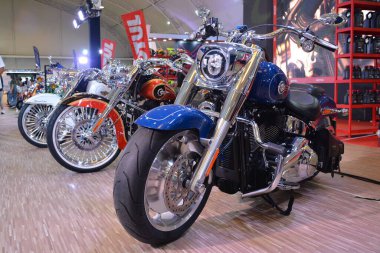MUNTINLUPA, PH - SEPT 8 - Harley Davidson 8 Eylül 2024 tarihinde Moto Heritage hafta sonu Muntinlupa, Filipinler 'de. Moto Heritage, Filipinler 'de düzenlenen bir motosiklet etkinliği..