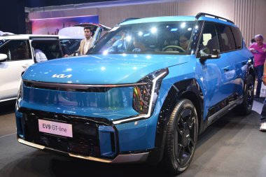 Pasay, PH - OCT 27 - PIMS veya Filipin Uluslararası Otomobil Fuarı 'nda Kia ev9 27 Ekim 2024, Pasay, Filipinler. PIMS, Filipinler 'de her iki yılda bir düzenlenen bir otomobil etkinliğidir..