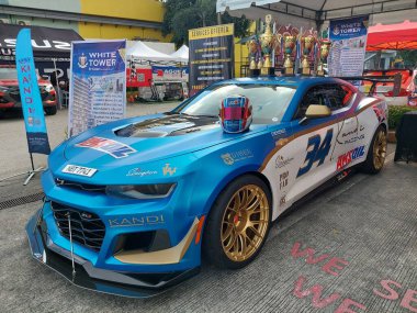 Pasay, PH-NOV 9 - PMX veya Filipin motor sporları fuarında 9 Kasım 2024 tarihinde, Pasay, Filipinler 'de Chevrolet zl1. PMX, Filipinler 'de düzenlenen yıllık bir yarış arabası etkinliğidir..