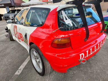 PAsay, PH - NOV 9 - PMX veya Filipin motor sporları fuarında Honda civic 9 Kasım 2024 tarihinde Pasay, Filipinler 'de. PMX, Filipinler 'de düzenlenen yıllık bir yarış arabası etkinliğidir..