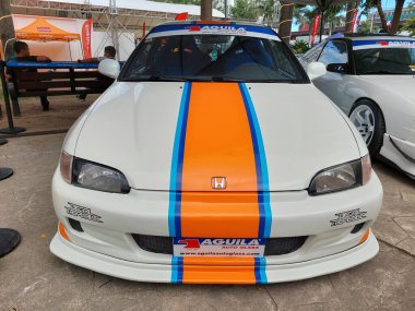 PAsay, PH - NOV 9 - PMX veya Filipin motor sporları fuarında Honda civic 9 Kasım 2024 tarihinde Pasay, Filipinler 'de. PMX, Filipinler 'de düzenlenen yıllık bir yarış arabası etkinliğidir..