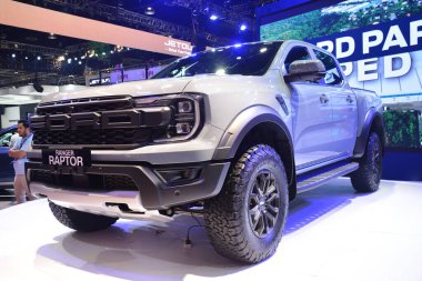 Pasay, PH - OCT 27 - PIMS veya Filipin Uluslararası Otomobil Fuarı 'nda Ford Ranger raptor 27 Ekim 2024, Pasay, Filipinler. PIMS, Filipinler 'de her iki yılda bir düzenlenen bir otomobil etkinliğidir..