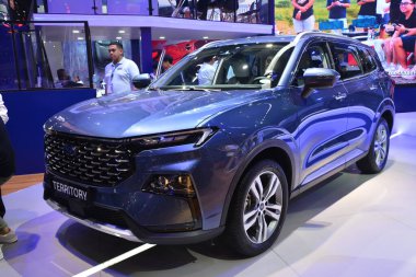 Pasay, PH - OCT 27 - PIMS veya Filipin Uluslararası Otomobil Fuarı 'ndaki Ford bölgesi 27 Ekim 2024, Pasay, Filipinler. PIMS, Filipinler 'de her iki yılda bir düzenlenen bir otomobil etkinliğidir..